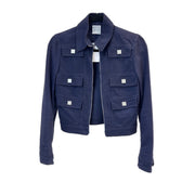 Chanel Clothing Navy Zip Up Cotton Jacket #36